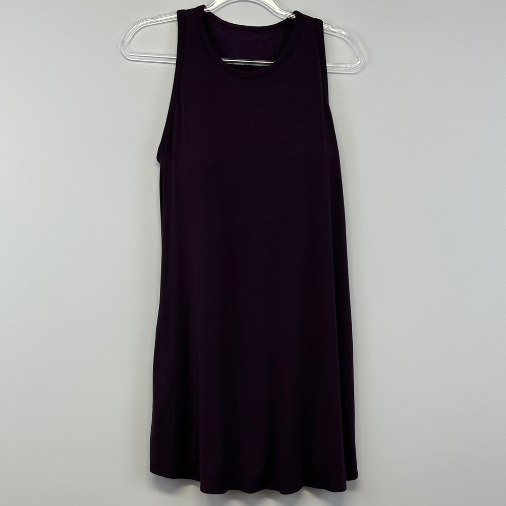 Shebird Plum Tunic Tank Dress M/L Built In Bra Sleeveless Stretch Lounge Travel - Picture 3 of 8